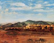 保罗 卡米尔 吉谷 : The Village of Vaucluse, on the Banks of the Durance During